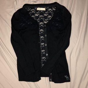 Abercrombie & Fitch Navy Blue Cardigan, Size Small